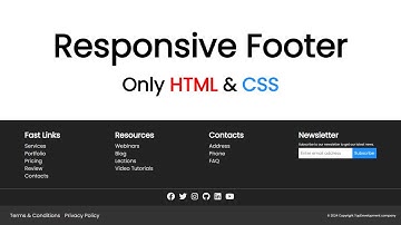 Как сверстать адаптивный футер с HTML и CSS Flexbox — Пошаговый урок для начинающих