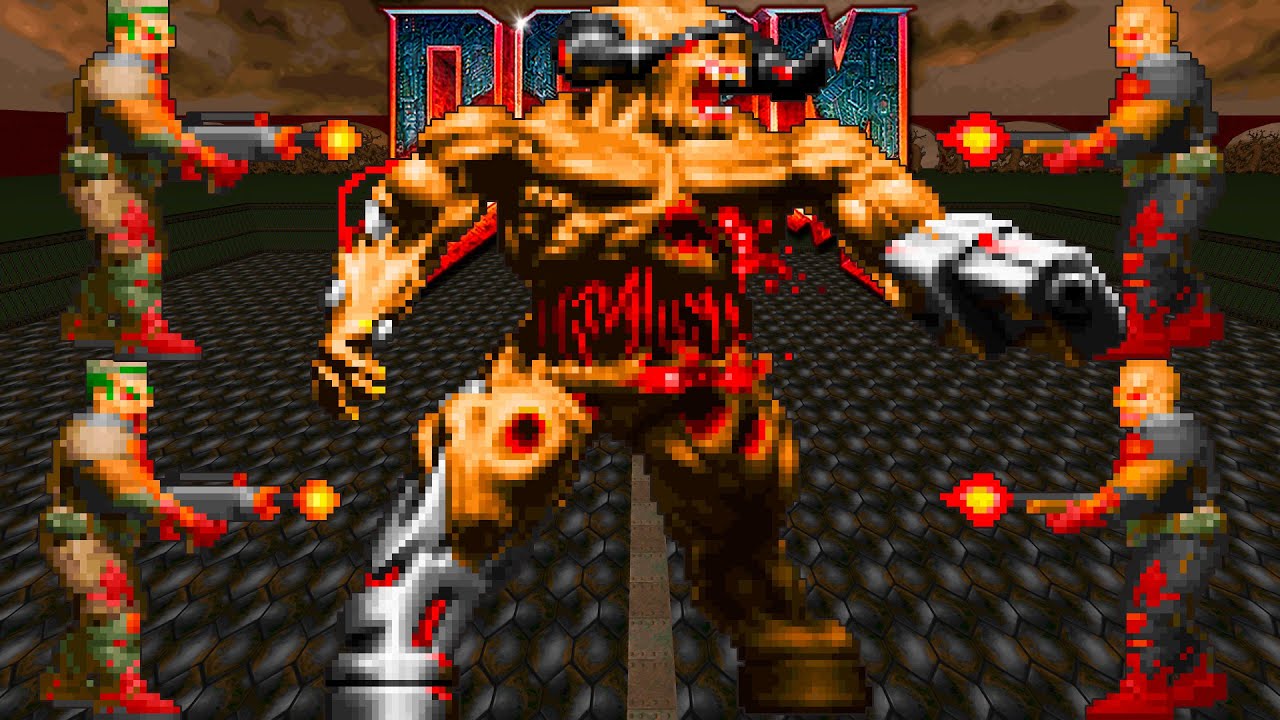 Cyberdemon vs Former Humans - Nightmare Rematch - Doom II Classic Versus Battle - Monster Infighting