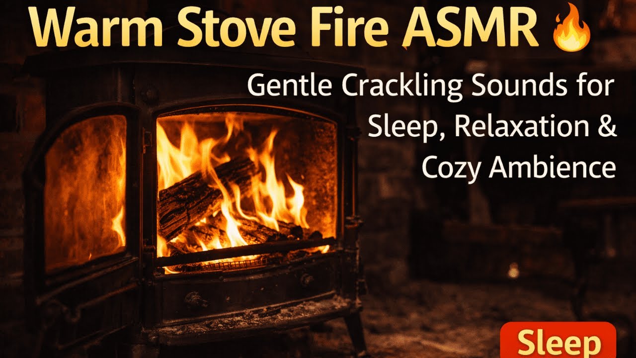 Warm Stove Fire ASMR 🔥 Gentle Crackling Sounds for Sleep, Relaxation & Cozy Ambience 