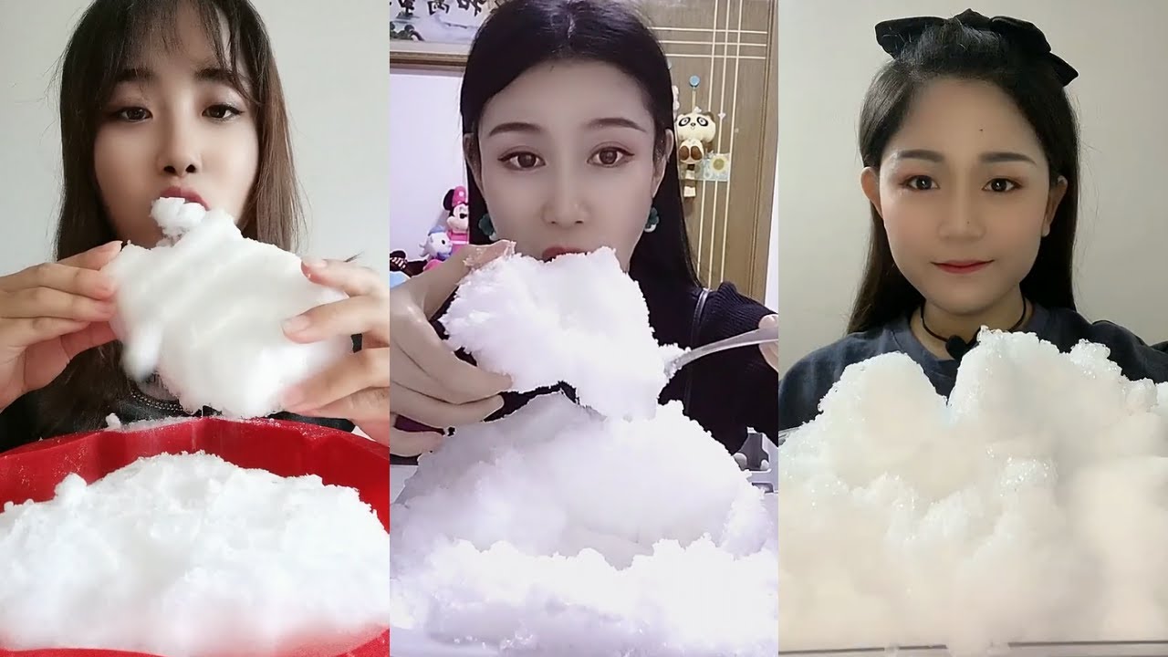 FREEZER FROST HUGE CHUNKS POWDERY ICE EATING ASMR ❄️POWDERY DRY CRUNCHES  WHITE ICE ASMR 얼음먹방 ASMR 氷