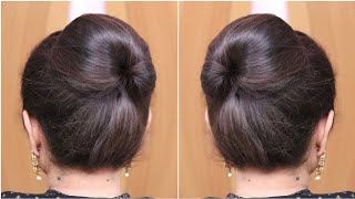Nice ! Very easy bun hairstyle without clutcher | Cute Hairstyle For Long Hair | Juda Hairstyle Easy