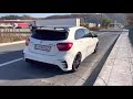 Mercedes a45 amg 360hp stage 1 400hp launch  crackles  shift fart