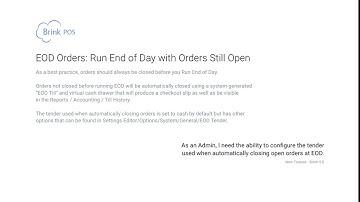 BRINK POS - EOD Orders