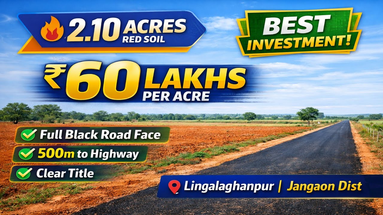 🔥 2.10 Acres Red Soil Land for Sale in Lingalaghanpur | ₹60 Lakhs/Acre | Clear Title Property