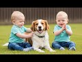 “Twin Baby POV Playing With a Dog 🐶👶  Too Cute to Ignore 😍”