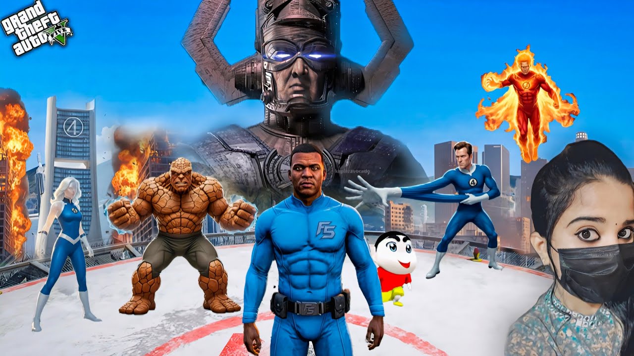 GTA5 - Franklin Joins Fantastic Four | Shinchan – GTA 5 (SPACE) #2