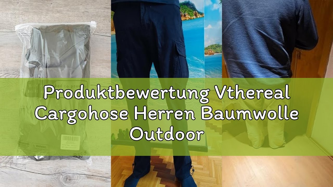 Produktbewertung Vthereal Cargohose Herren Baumwolle Outdoorhose mit 7 Taschen Männer Arbeitshosen C