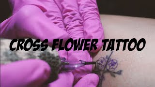 Cross Tattoo Vlog | Tattoo Retouch Experience | Tattoo Videos | Cinematography | Rose Flower Tattoo