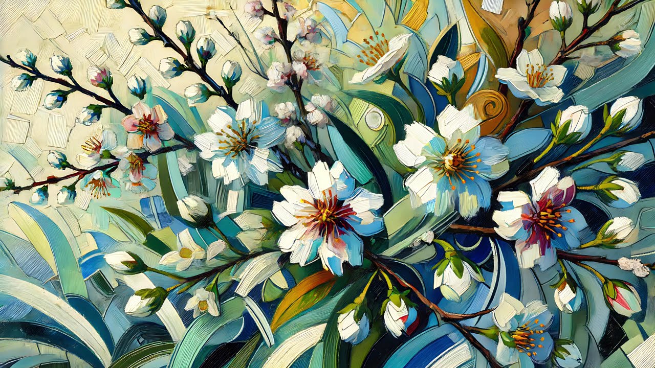 TV Art Screensaver, abstract floral, 1 Hour, No Sound