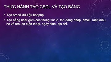 Hướng dẫn sử dụng phpmyadmin làm việc với cơ sở dữ liệu