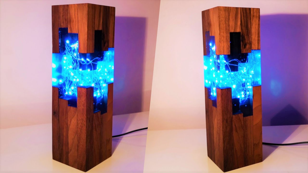 ⁣Handmade Blue Epoxy resin Night Lamp - Resin Art