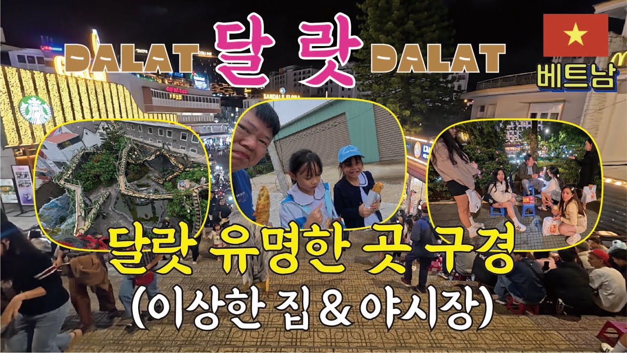 달랏의 유명한곳 슬쩍 다녀보기 (이상한 집 &야시장) / 중소도시 투어