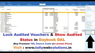 (Buy TDL Source Code Rs.40) Lock Audited Voucher Show Status in Daybook Ledger Statement DAL screenshot 5