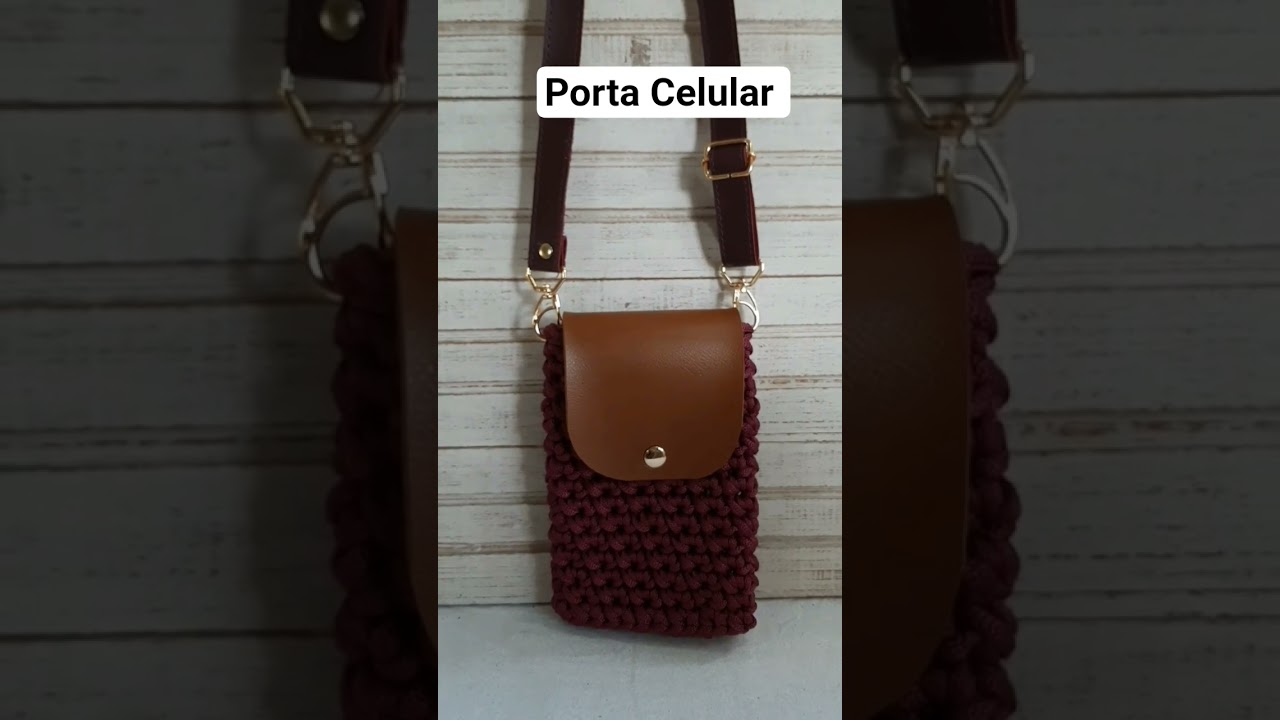PORTA CELULAR EM CROCHÊ NA COR UVA 