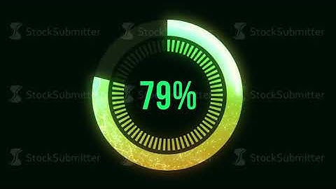 Animation Green loading bar with Alpha channel. 0-100 percent. Green circle. Download Page. Loading