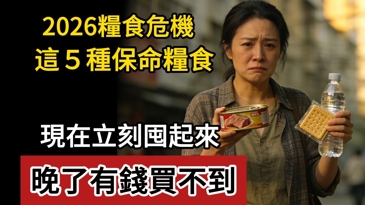 2026糧食危機預警！這5樣「救命物資」比黃金還值錢，聰明人都在偷偷「螞蟻搬家」囤貨...#糧食危機 #生存指南 #家庭囤貨 #防災物資 #2026預言 #斷水斷電 #避難準備 #應急物資
