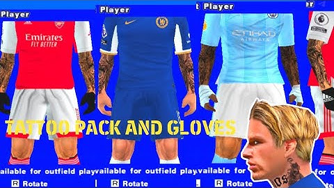 Tattoos & Gloves Pack For PES PPSSPP With Neck Tattoo Free Download