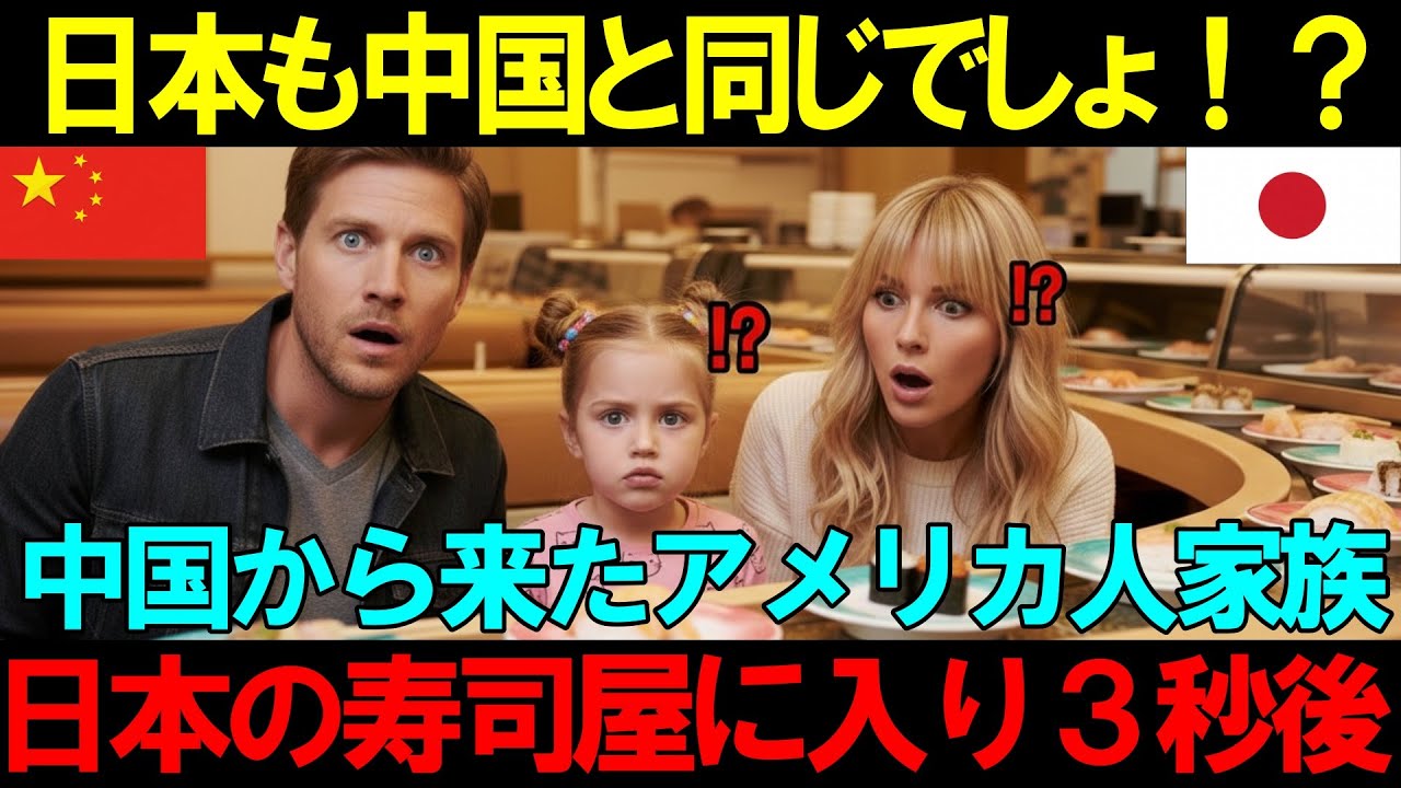 【海外の反応】「日本の寿司も中国と同じでしょ」中国から来たアメリカ人家族→日本の寿司屋に入り３秒後