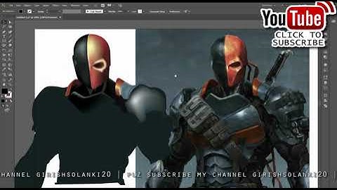 Adobe Illustrator Mesh Tool Tutorial |  Using the mesh tool (Creating an deathstroke) #GSFXMentor