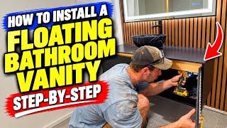 How to Install a Floating Bathroom Vanity | Solo House Flipping - Day 56