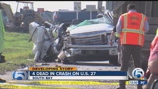 4 dead, 2 injured in US 27 crash in Western Palm Beach County