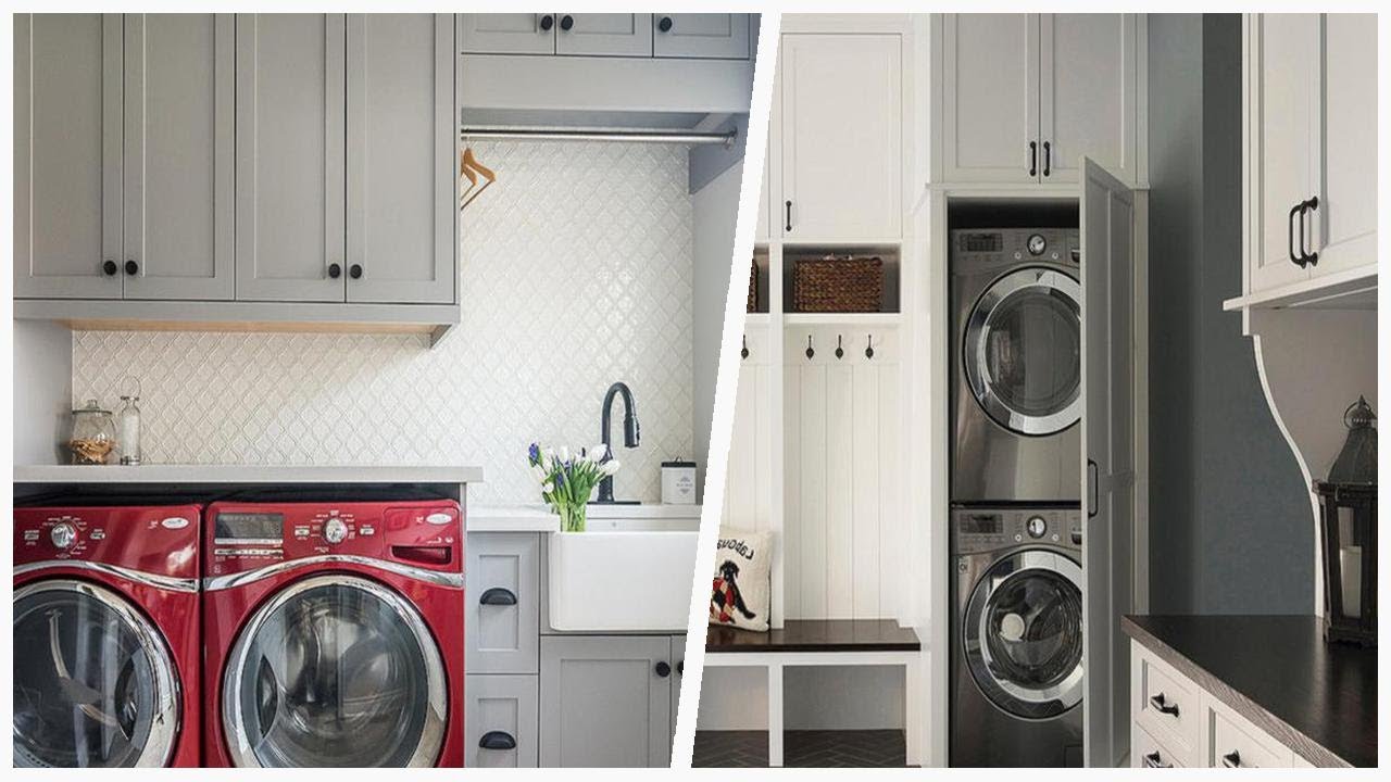 Maximizing Space in Your Laundry Room: Gray & Red Ideas | Designer ...