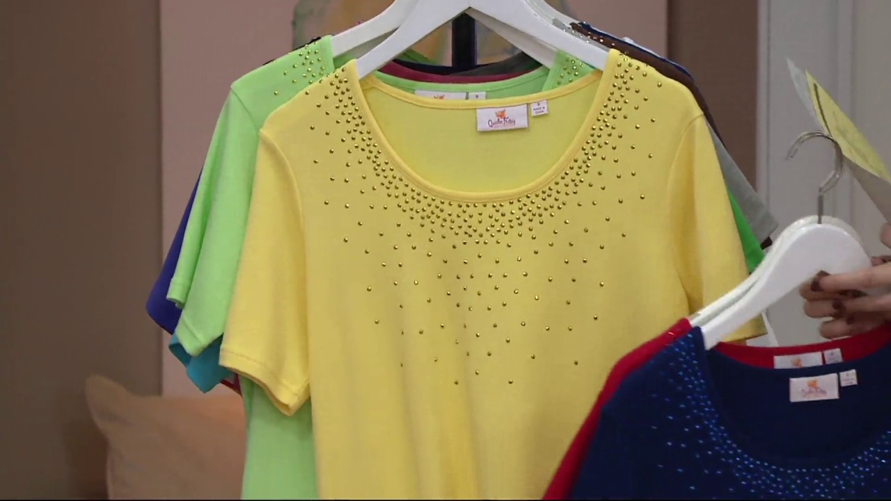 Quacker Factory Set of 2 Short Sleeve Studded T-shirt on QVC