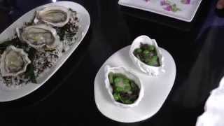 Donckele prepares oysters at the 3 Michelin La Vague d'Or in Saint-Tropez