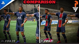 FIFA 22 Vs FIFA 21 Football Game Comparison Player Animations Gameplay Differences PS5 Gaming