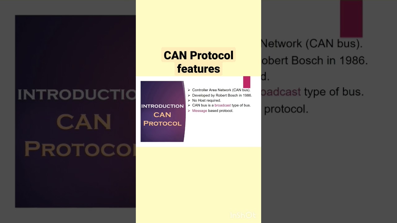 CAN Protocol Important features 