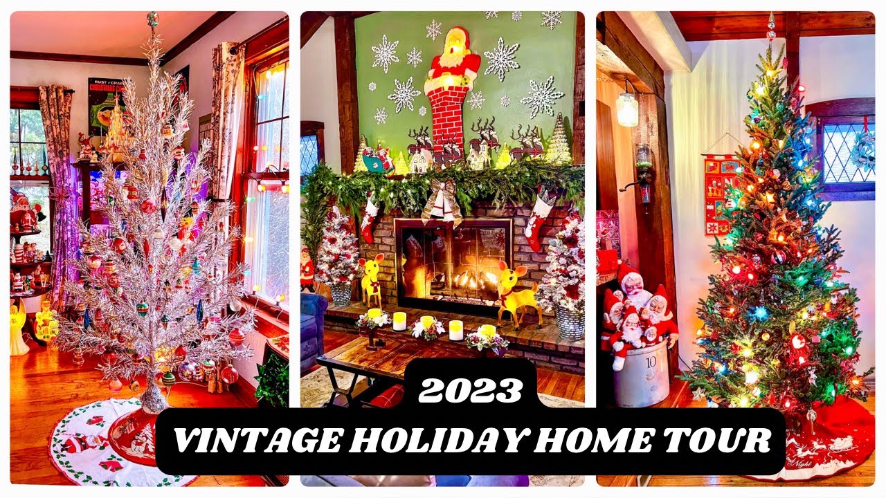 Vintage Christmas Home Decor Tour Thrifted Blow Molds Antiques, Homegoods & Michaels Decorating 2023