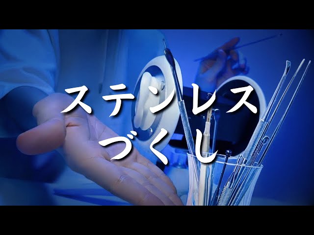 ASMR🎧10種類!ステンレス耳かきづくし【1時間】高音質 睡眠作業用 No Talking