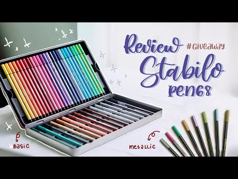 Eng Sub | Đập hộp full màu bút lông Stabilo Pen68 | Unboxing and Review 48 Colors Pen68