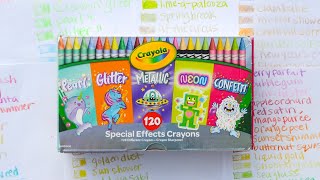 НОВИНКА: 120 специальных мелков Crayola; Распаковка конфетти, блесток, металлика, жемчуга и неона