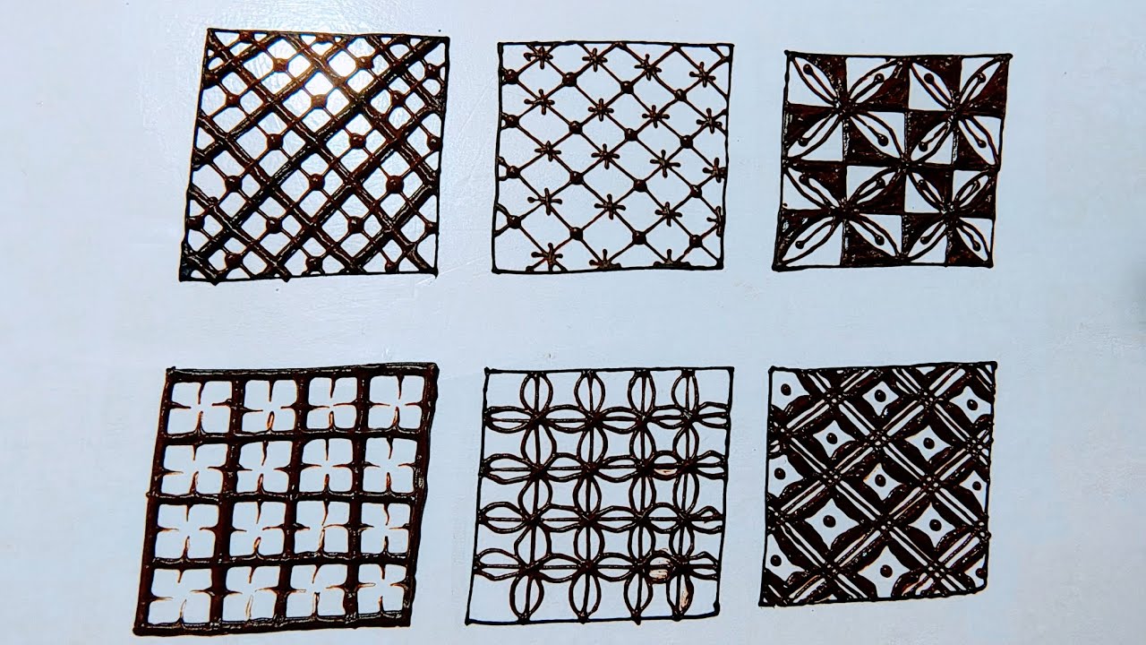 Mehandi tutorial -10||Attractive grid mehndi designs||Easy checks mehndi designs for beginners||