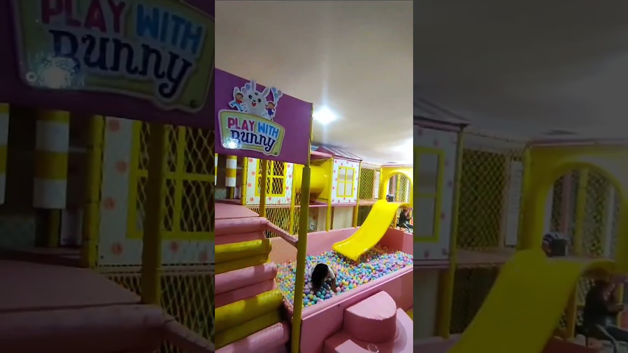 Usaha playground Indoor prosotan rainbow slide warna warni