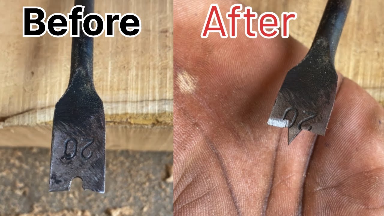 Drill bit making #diy, make your own wood drill bit - YouTube