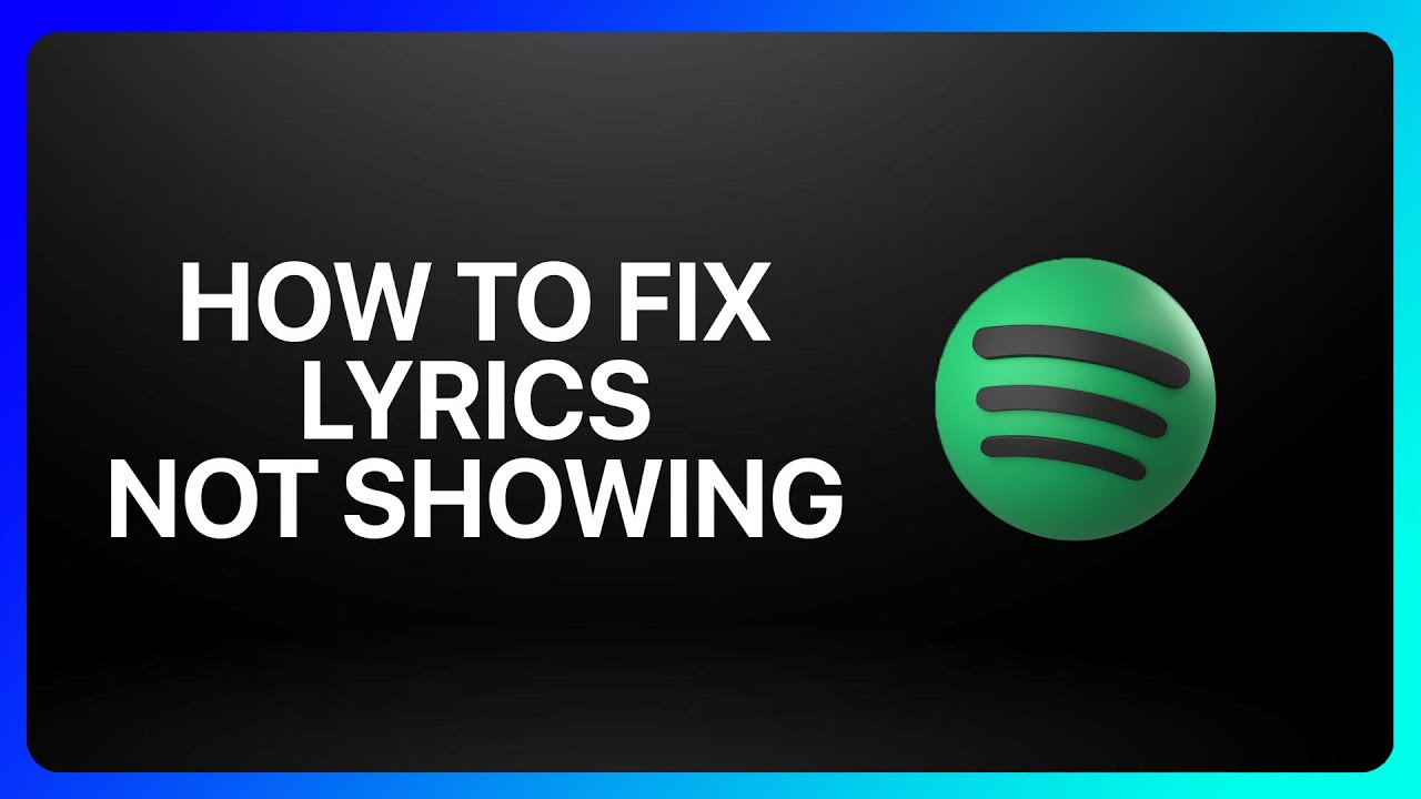 How To Fix Spotify Lyrics Not Showing Tutorial - YouTube