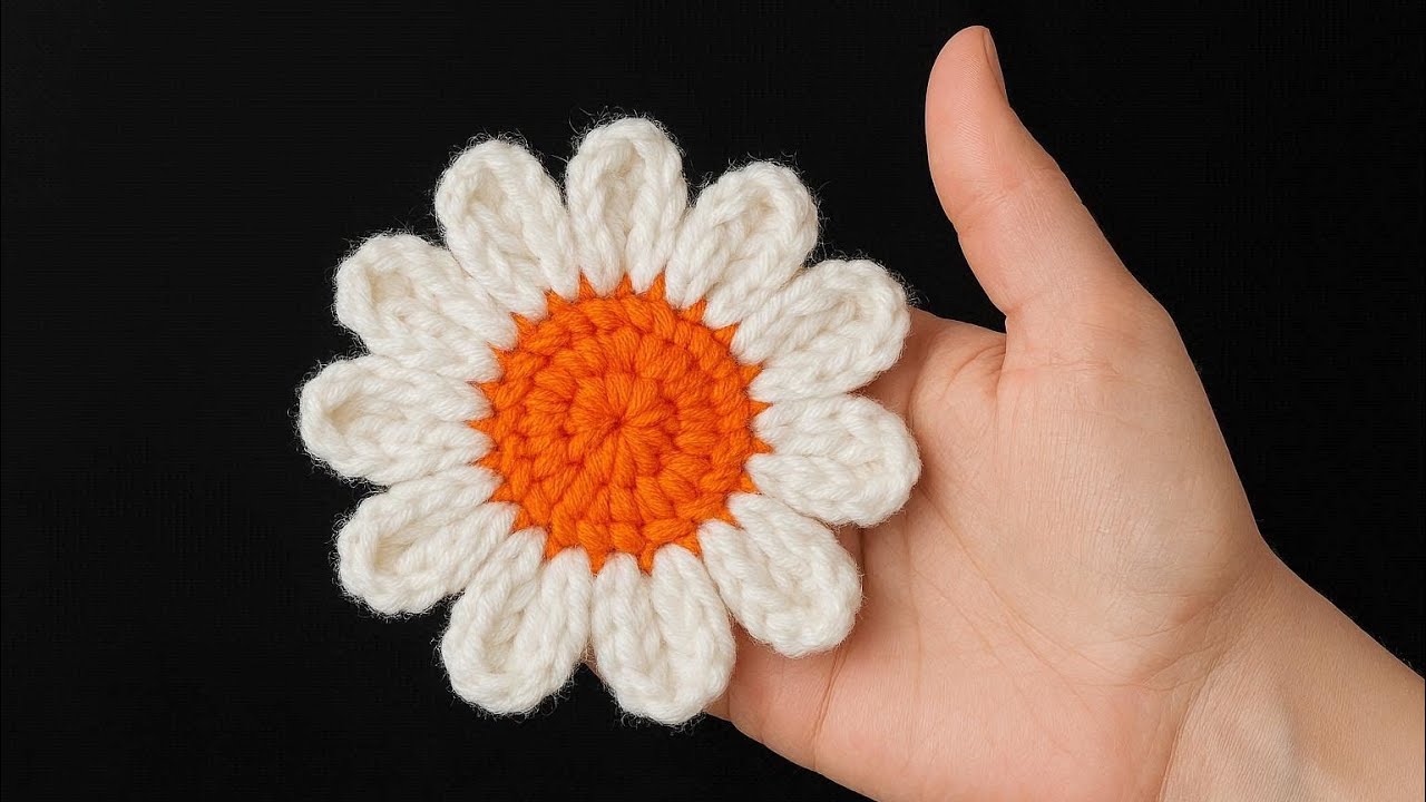 Very Easy Crochet simple flower tutorial for beginners 