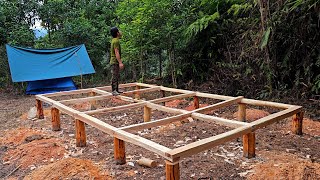 Building a wooden log cabin / first 10 days on the farm, Ep 1:  diligently cutting by hand