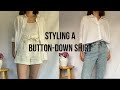 How to Style a White Oversized Button-Down Shirt| Casual Summer Outfits| H&amp;M Aritzia