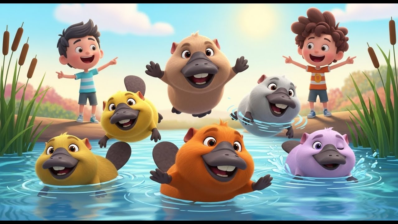 Five Little Coypus Swim Swim Swim | Nursery Rhymes for Kids & Baby Songs