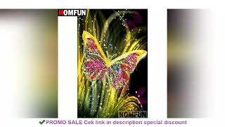 HOMFUN 5D DIY Diamond Painting Full Square/Round Drill Animal butterfly 3D Embroidery Cross Stitch