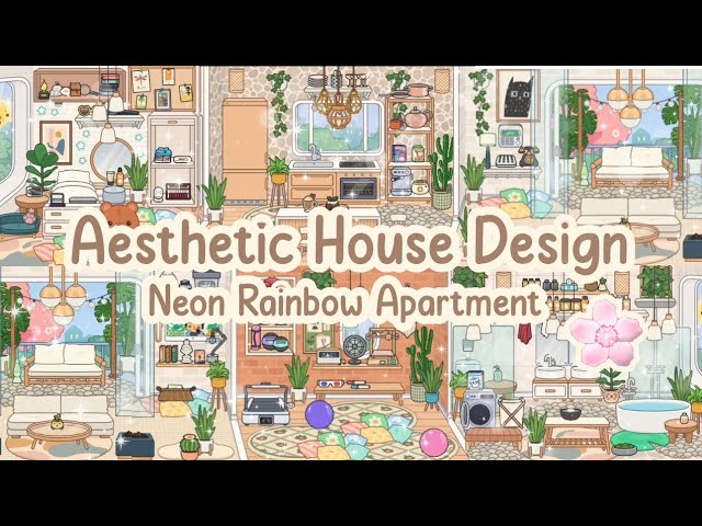 Aesthetic 🌻🧺💫 Neon Rainbow House Design 🌈 🏠🧺 | Toca Boca | Toca Life World | Toca World 🍂