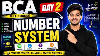 BCA Day 2: Number System Full Class 🔥 Binary, Decimal, Octal & Hexadecimal