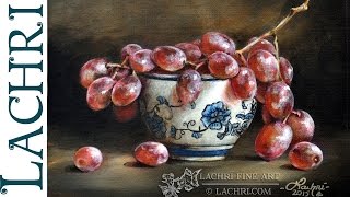 How to glaze - Time Lapse grapes painting Demo by Lachri