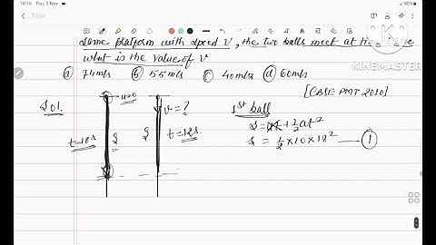 PYQ- A ball is dropped from a high rise platform at t=0 starting from rest after 6 s another ball