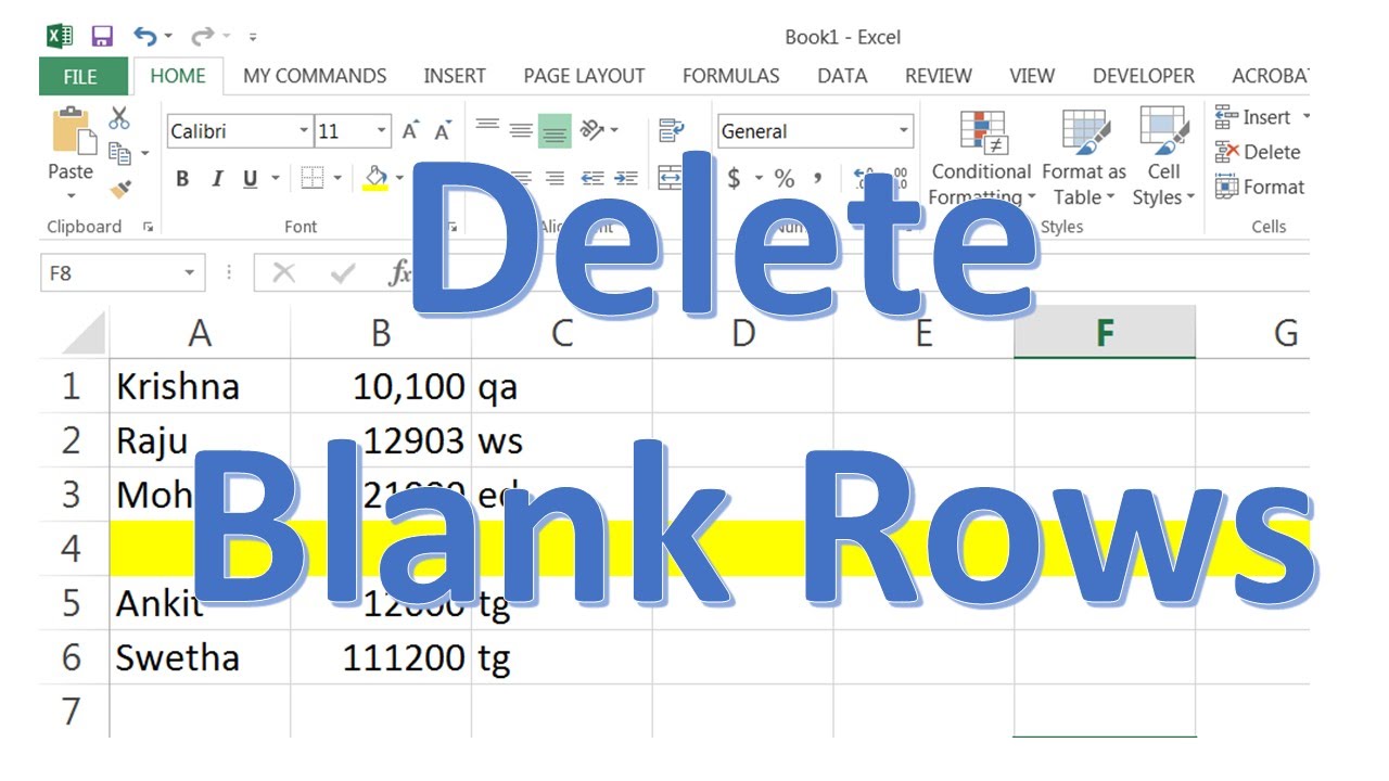 Delete All Blank Rows In Excel Sheet