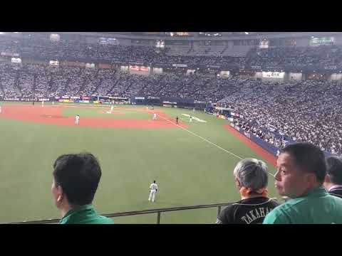 20240329　打者は緒方理貢！【3文字選手の関西限定ｺｰﾙ】福岡ｿﾌﾄﾊﾞﾝｸﾎｰｸｽ　9回表@京ｾﾗﾄﾞｰﾑ大阪･ﾚﾌﾄ外野下段 開幕戦