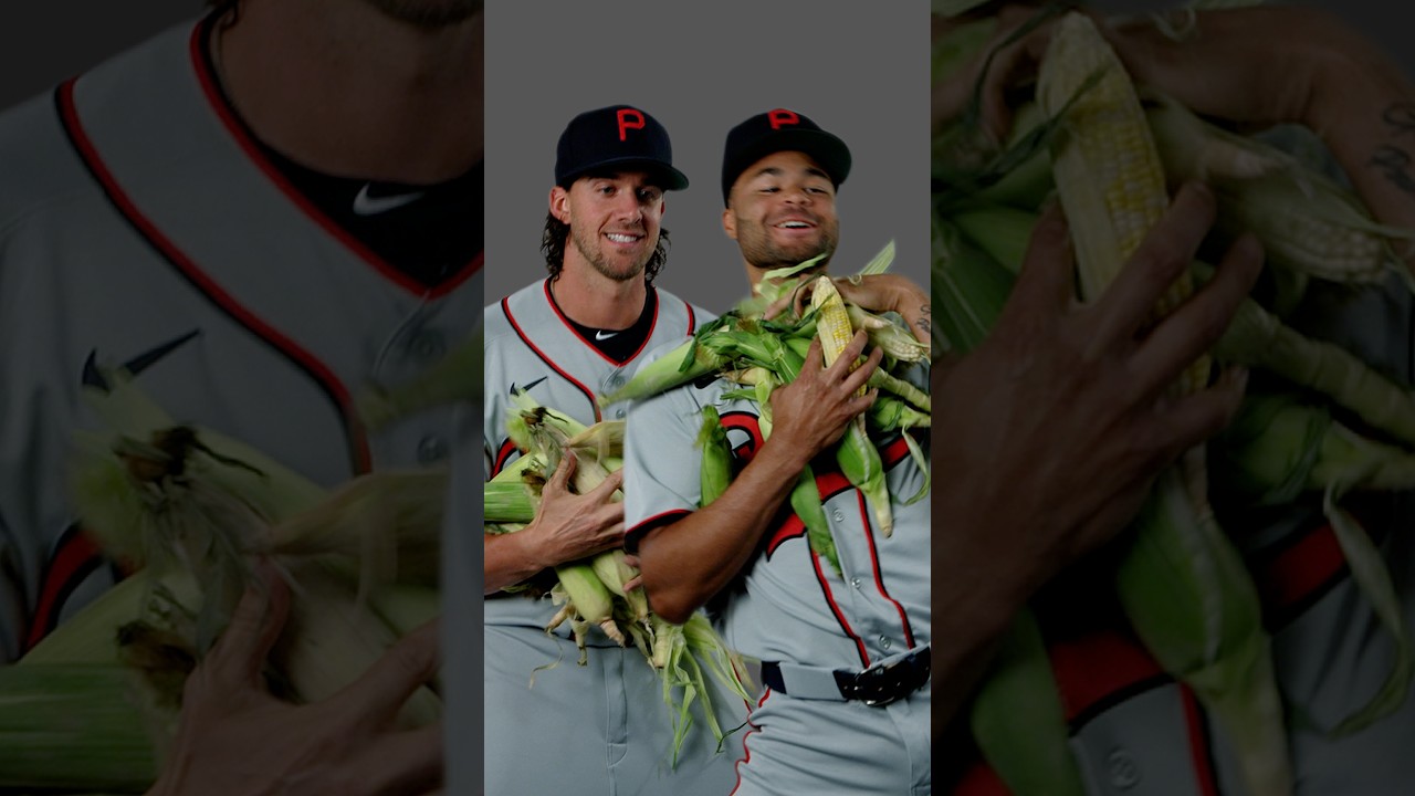 Bryce Harper and Kyle Schwarber face off in a Catch the Corn challenge 😂🌽 #MLB